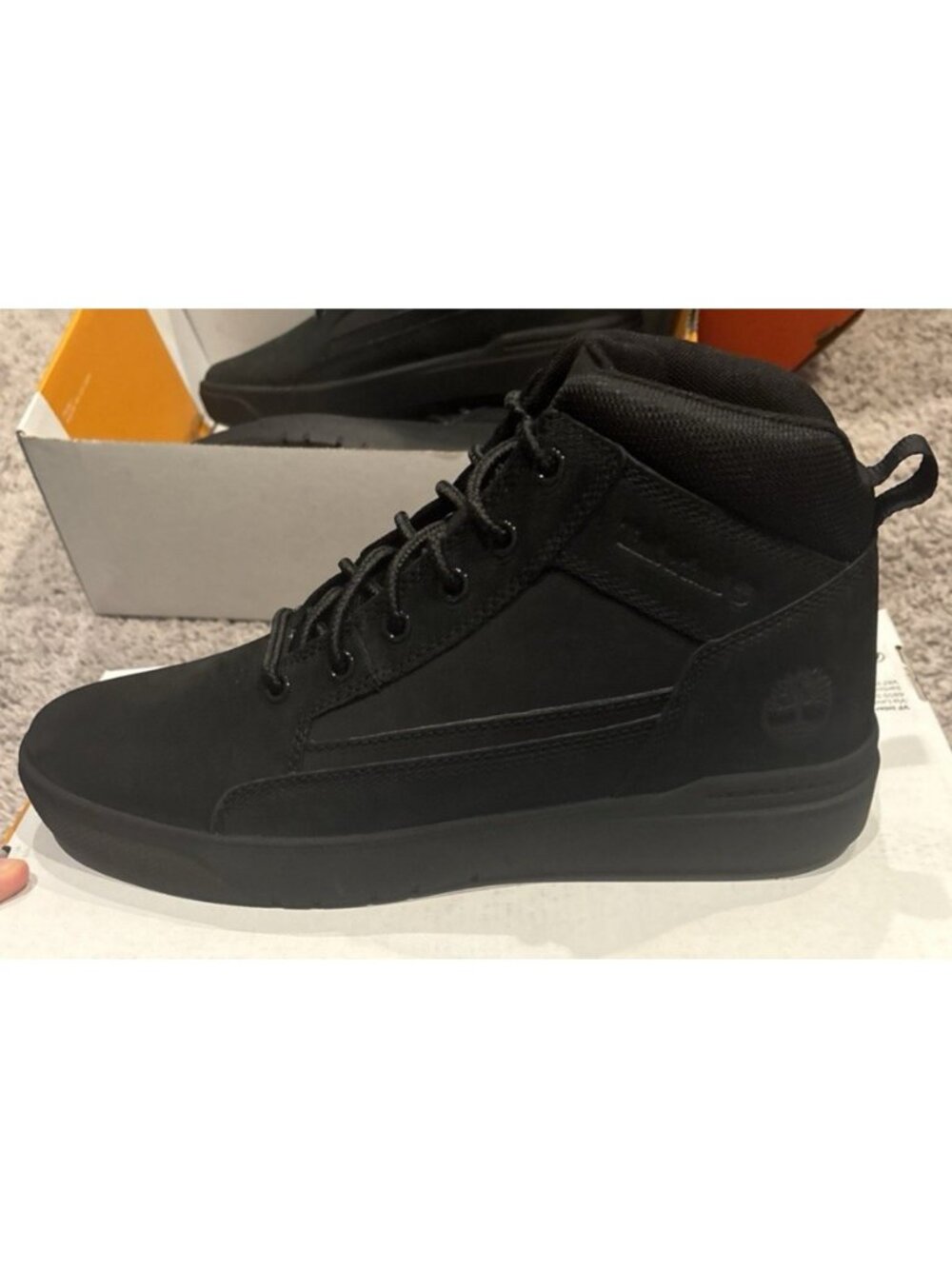 Timberland Allston Men's Mid Sneaker Black Nubuck Leather TB 0A69V5EQ4 Size 9.5
